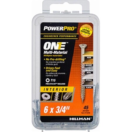 Hillman #6 x One-Way Flat Machine Screw, Zinc Plated Steel 240655